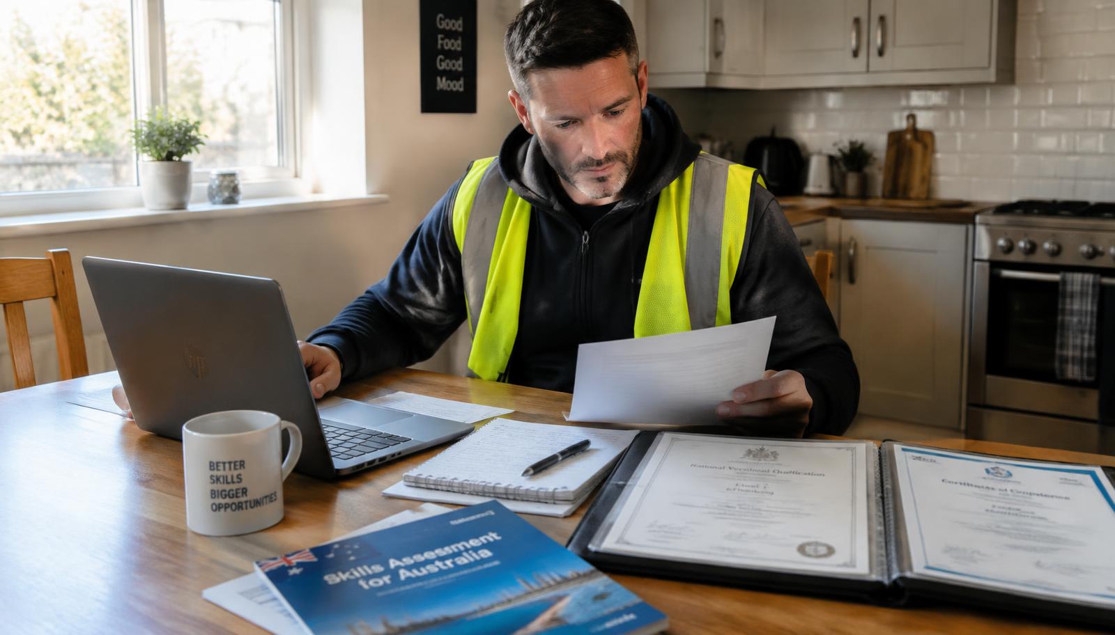 Tradespeople preparing for work